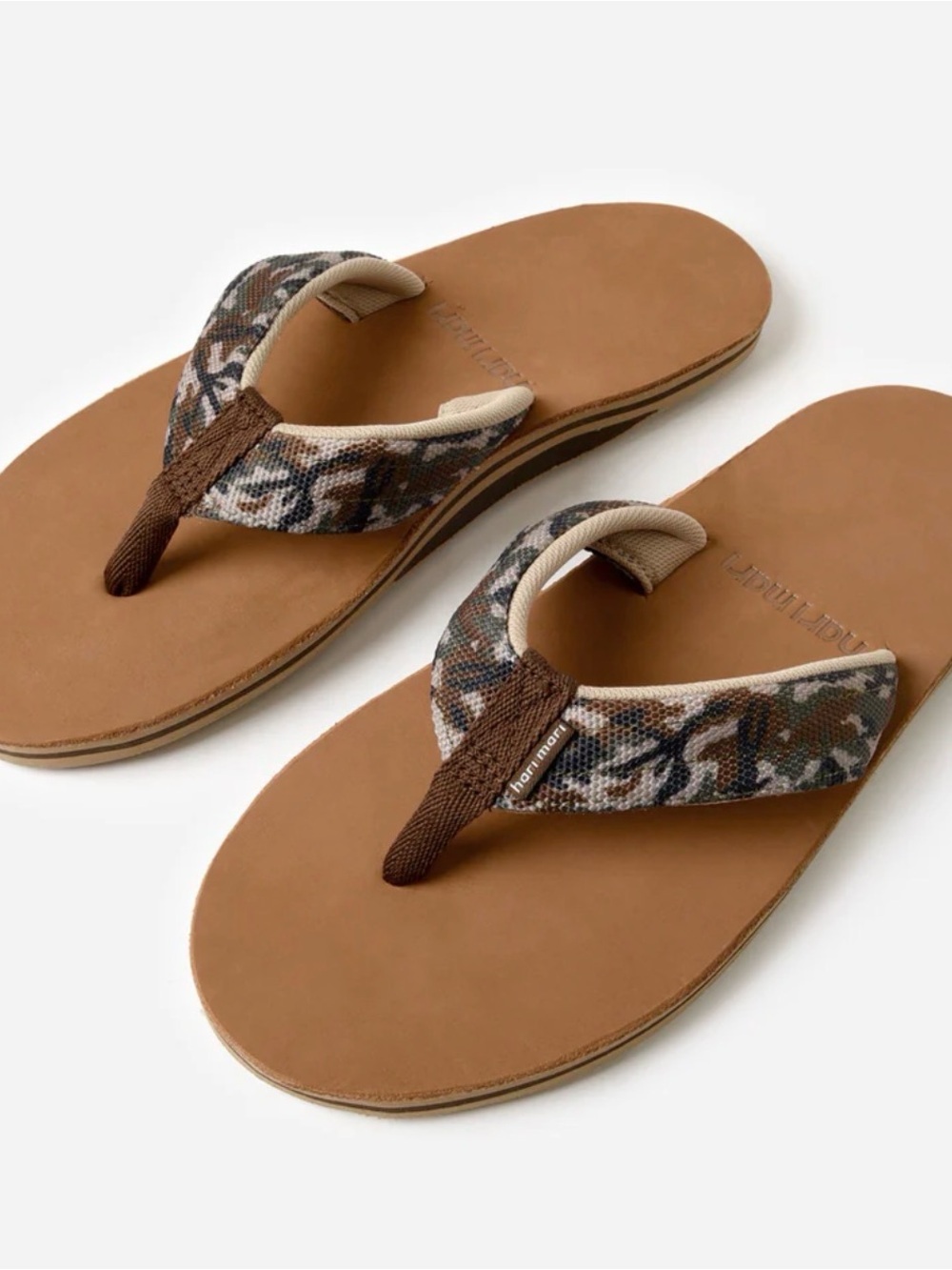 NWT Hari mari menās Flip Flops with Camouflage Fabric Straps size 10